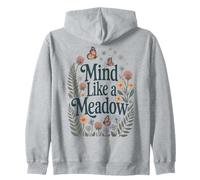 Mind Like a Meadow Calm Nature Fleurs Papillons Zen Sweat à Capuche