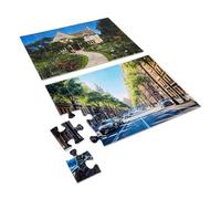 Mind & Move Miniland World in Pieces - Lot de 2 Puzzles 24 pièces, paysages du Monde à Fort Contraste, stimule Perception visuelle, mémoire et Communication, Usage thérapeutique Adultes.