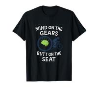 Mind on Gears Neon Brain Roue de vélo Humour T-Shirt