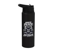Mind Over Muscle Gorilla Zen Strength Peace Yoga Stainless Steel Insulated Water Bottle