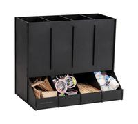 Mind Reader Anchor Collection Distributeur de dosettes à service unique à 4 compartiments, capacité de 120 dosettes, organisateur de comptoir, salle de repos, 36,8 x 22,9 x 31,1 cm (L x l x H), noir