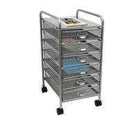 Mind Reader Armoire à dossiers roulants mince avec 6 tiroirs et 4 roues - Solution de rangement polyvalente pour fournitures de bureau, maquillage, ustensiles de cuisine et outils - 38,1 x 30 x 62 cm