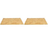 Mind Reader Bath, Shower, Bathtub Mat, Bathroom Accessory Tapis de Bain de Luxe Enroulable en Bambou, 60 x 41 x 1 cm (L x l x H), Marron, 60 x 17 cm (Rectangular) (Lot de 2)