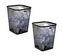 Mind Reader Capacité de 5 gallons, Jante et Base Solides renforcées, Maille métallique, Lot de 2, Noir