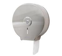 Mind Reader Distributeur de papier toilette mural pour salle de bain, support de papier toilette commercial pour restaurant, campus, compartiment verrouillable rechargeable, comprend des clés, en acier inoxydable, argent