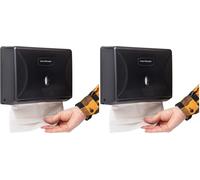 Mind Reader Distributeur de Serviettes en Papier Multi-Plis - Support Mural - Noir - 3,75 x 10,5 x 14 cm (Lot de 2)