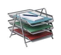 Mind Reader Freedmen Metal Mesh Classeur de Bureau à 3 Niveaux, Argent