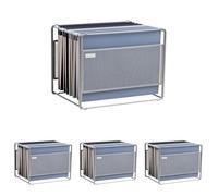 Mind Reader Hanging File Folder Organizer, Desktop Organizer, Storage, Office, Metal Mesh, 13" L x 9.75" W x 10.25" H, Silver (Lot de 4)