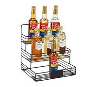 Mind Reader IRSYR12-BLK - Organiseur à compartiment métallique pour sirop, vin, vinaigrette, noir - Capacité de 12 bouteilles, fer