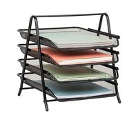 Mind Reader Organiseur de Bureau à 4 étages en Maille d'acier Noir