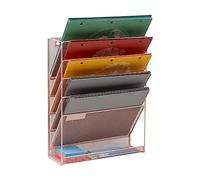 Mind Reader Organiseur de bureau, support mural, bureau, maille métallique, 32,4 x 10,2 x 40,6 cm (L x l x H), rose 6 pièces, 5 niveaux
