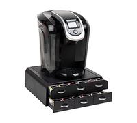 Mind Reader Organiseur de dosettes de café à portion unique avec 2 tiroirs, capacité de 72 capsules, comptoir, 35,6 x 31,8 x 12,9 cm (L x l x H) - Noir