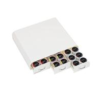 Mind Reader Organiseur de dosettes de café à service unique avec 3 tiroirs, capacité de 36 capsules, comptoir, 31,25 x 34,5 x 6,3 cm (L x l x H), blanc
