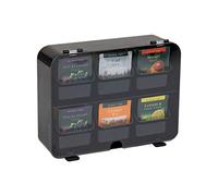 Mind Reader Organiseur de sachets de thé, plan de travail, montage mural, acrylique, 26,7 cm (L) x 8,3 cm (l) x 20,3 cm (H), noir