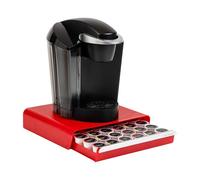 Mind Reader Organiseur de tiroir pour 36 dosettes de café, rouge