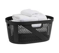 Mind Reader Panier à linge 40 L, panier à linge, panier à linge, design en osier de qualité supérieure, plastique, 58,4 x 36,8 x 26,7 cm (L x l x H), noir