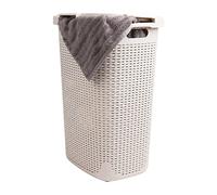 Mind Reader Panier à linge avec poignées découpées Ivoire 60 litres