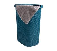 Mind Reader Panier à linge avec poignées découpées pour vêtements sales, salle de bain, chambre à coucher, placard, bleu, 60 litres