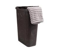 Mind Reader Panier à linge fin de 40 litres, panier à linge avec poignées découpées, bac à linge, rangement de vêtements sales, salle de bain, chambre à coucher, placard, marron