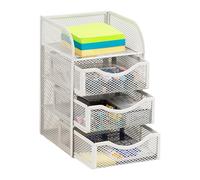 Mind Reader Panier de rangement pour accessoires de bureau, espace de travail, bureau, maille métallique, 12,1 x 12,7 x 20,3 cm (L x l x H), blanc