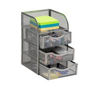 Mind Reader Panier de rangement pour accessoires de bureau, espace de travail, bureau, maille métallique, 12,1 x 12,7 x 20,3 cm (L x l x H), argenté