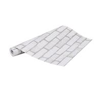 Mind Reader Papier peint en vinyle amovible à décoller et à coller - 45,1 x 1000 cm - Résistant à l'eau - Papier contact pour étagère - Brique blanche