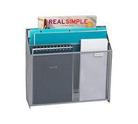 Mind Reader Rangement vertical de fichiers, organiseur de bureau, support mural, bureau, maille métallique, 31,8 x 9,5 x 29,2 cm (L x l x H), argenté