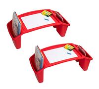 Mind Reader Sprout Collection Lot de 2 Plateaux de Rangement pour Ordinateur Portable avec 3 Compartiments pour Jouets, Livres, Jeux et collations - 22,25" L x 10,75" l x 8,5" H - Rouge