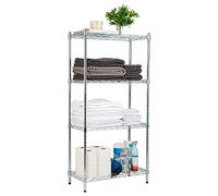 Mind Reader Storage Shelves, Garage Shelving, Storage Shelf, Pantry Org, Adjustable, Metal, 23.5" L x 11.75" W x 48" H, Silver