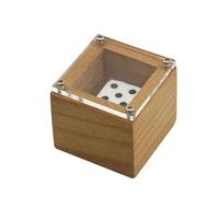 Mind Reading Dés dans une boîte en bois - Trick de prédiction du mentalisme pour gros plan magique, accessoire en PVC avec couvercle transparent, 4 cm