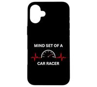 Mind Set of A Car Racer Guy EKG Compteur de Vitesse Racing Guy Coque pour iPhone 16 Plus