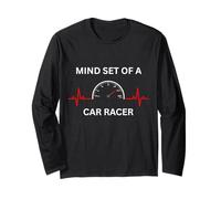 Mind Set of A Car Racer Guy EKG Compteur de Vitesse Racing Guy Manche Longue