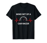 Mind Set of A Car Racer Guy EKG Compteur de Vitesse Racing Guy T-Shirt