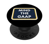 Mind The GAAP Funny Accountable Bookkeeper Accounting Pun Fun PopSockets PopGrip Adhésif