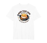 Mind Your Own Biscuits Décoration Murale Amusante pour Petit déjeuner T-Shirt, Homme Grandes Tailles, Blanc, 3X Tall