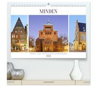 Minden - Stadt- und Naturmotive aus Ostwestfalen (hochwertiger Premium Wandkalender 2026 DIN A2 quer), Kunstdruck in Hochglanz: Minden hat von der ... zu idyllischen Weserblicken viel zu bieten.