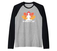 Mindful AF Funny as Fuck Meme Yoga Meditation Meme Manche Raglan