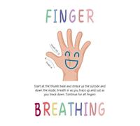 Mindful Breathing Exercises Poster - Star Rainbow Lazy 8 Finger Tracing, Calming Corner Wall Art for Classroom Decor, Therapy Office Print for Kids & Teens(Framed,08x12inch(20x30cm))