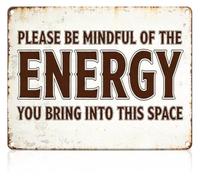 Mindful Living Metal Tin Sign Wellness Gift Idea 12x8 Inch