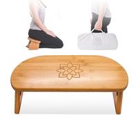 Mindful & Modern Banc de méditation pliable | Charnières magnétiques verrouillables | Assise ergonomique en bois de bambou pour la posture de méditation zen et le yoga | Tabouret de prière avec