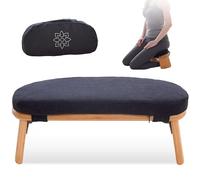 Mindful Modern Banc de méditation pliable - Tabouret à genoux en bambou avec charnières magnétiques verrouillables - Chaise Seiza avec oreiller doux et sac de voyage