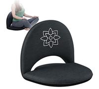 Mindful Modern Meditation Chair | Adjustable Floor Chair with Back Support | Padded Floor Seat for Posture Support and Comfort | Portable Folds Flat for Storage | Indoor/Outdoor Use | Stone Black
