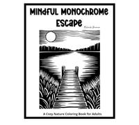 Mindful Monochrome Escape: A Cozy Nature Coloring Book for Adults: Stress Relief Through Relaxing Flowers, Landscapes, Mandalas, Animals, and One-Color Nature Designs for Adults and Seniors