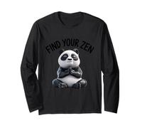 Mindful Panda Méditation Zen Harmony Art Manche Longue