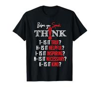 Mindful Speech Acronym True Helpful Inspiring Kind Graphic T-Shirt