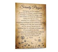 Mindfulness & Courage Print - The Serenity Prayer on Canvas, Daily Reminder for Acceptance, Change & Wisdom, Modern Wall-Art for Home Office, Space(Framed,12x18inch(30x45cm))
