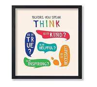 Mindfulness Educational Poster Think Before You Speak Quote Art for Study Room Home Decor(Unframed,16x24inch(40x60cm))