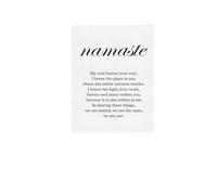Mindfulness Gift for Her - Beautiful Namaste Definition Canvas, Yoga Inspired Wall Decor for Living Room, Bedroom & Sacred Space (Unframed,16x24inch(40x60cm))