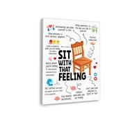 Mindfulness Practice Tool, “Sit with That Feeling” Print for Emotional Regulation, Therapy Rooms and Self-Care Corners (Unframed,16x24inch(40x60cm))
