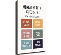 Mindfulness Reflection Poster Self Care Questions for Mental Wellness Supportive Wall-Art(Unframed,12x18inch(30x45cm))